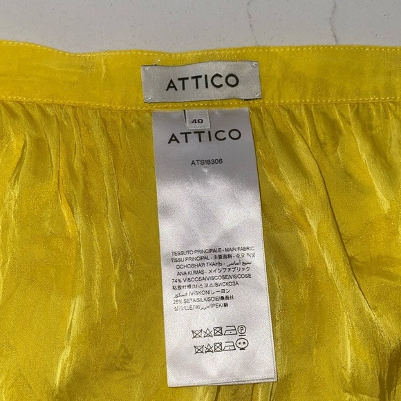 ATTICO Asymmetric Jacquard Ruffle yellow skirt - Picture 6 of 10